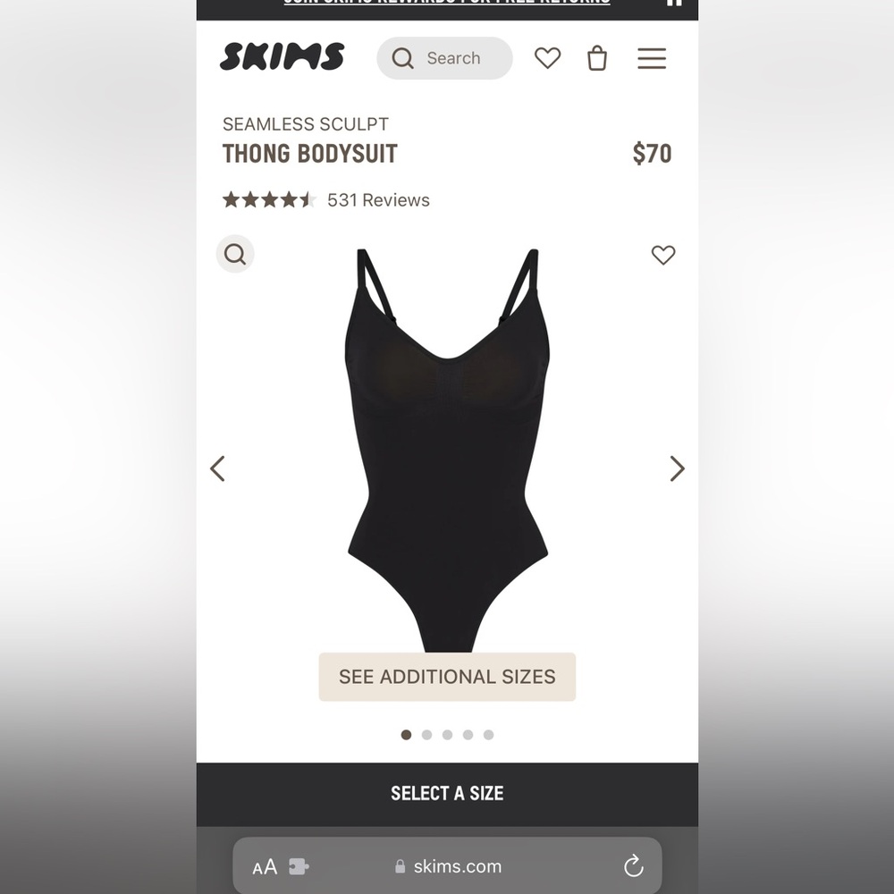 SKIMS THONG BODYSUIT